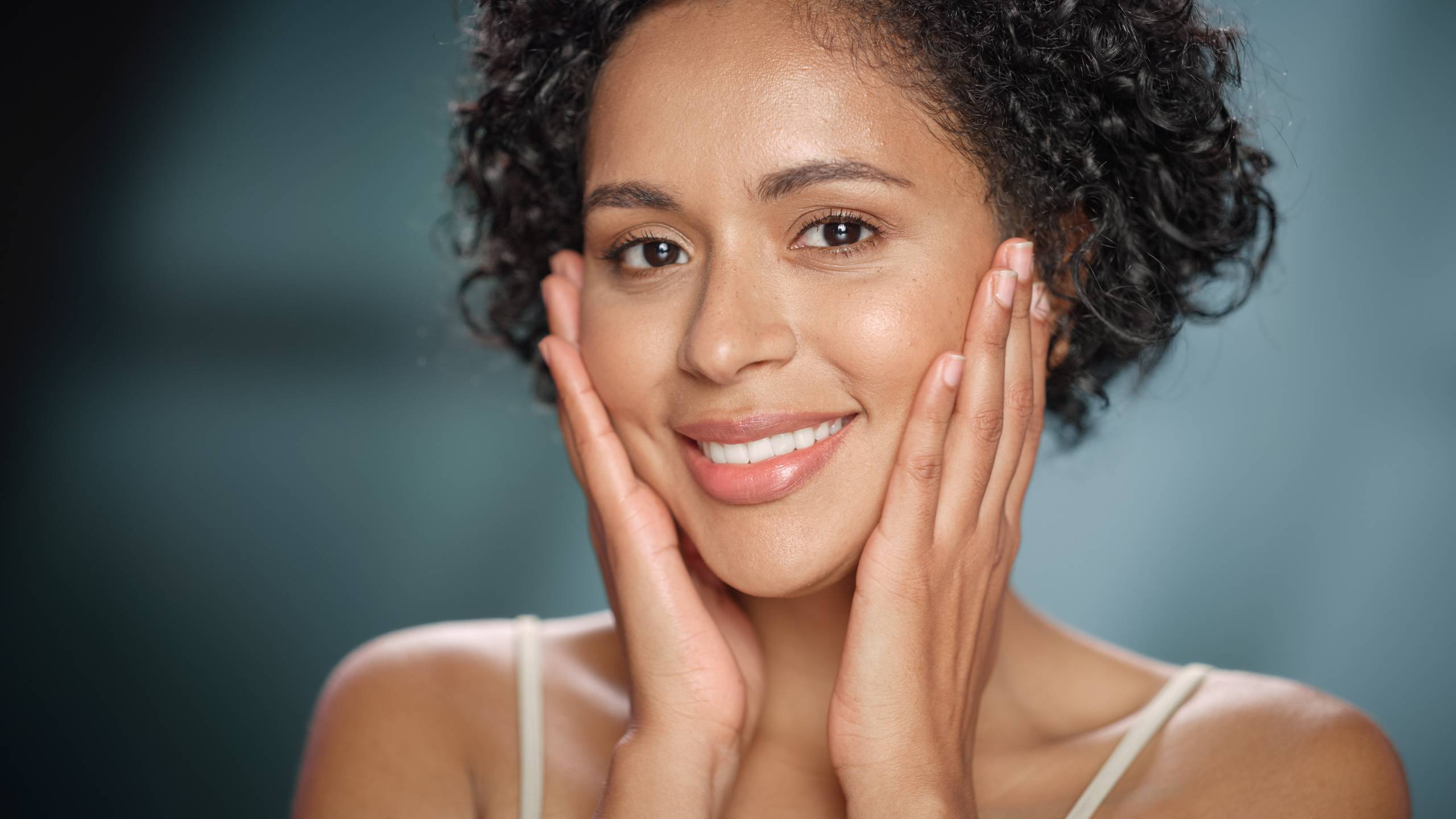 Female Beauty Portrait. Beautiful Black Multiethnic Latina Woman